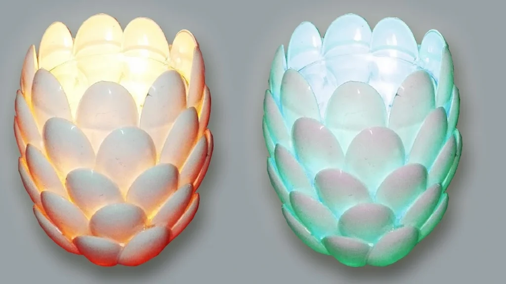 Creating a Stunning Lamp with Old Plastic Spoons Re-Use of Waste Material DIY at Home in Hindi | Craft Ideas